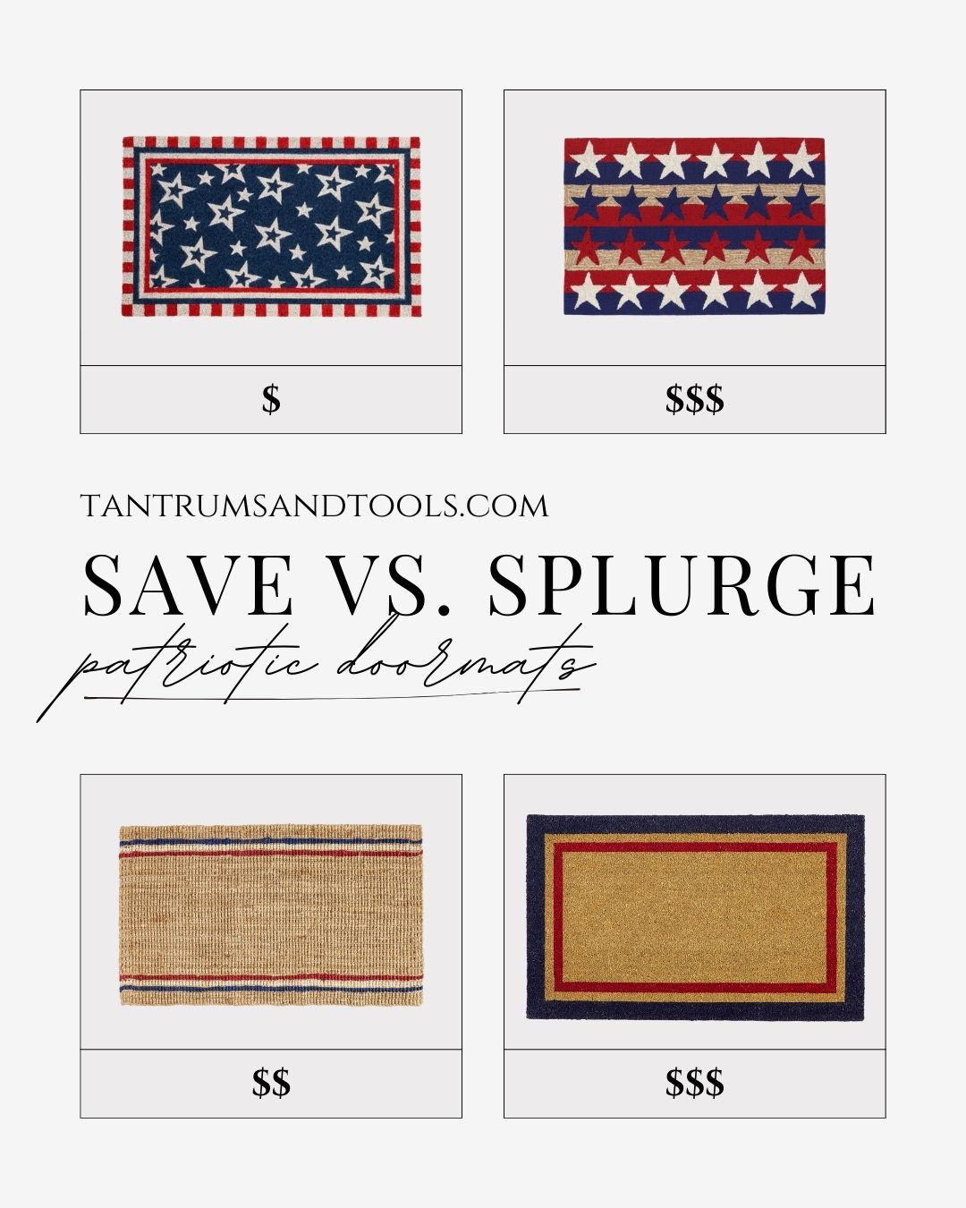 Save or splurge—there’s something for every budget! From affordable finds to splurge-worthy picks, these patriotic doormats have you covered. I’m especially obsessed with the mid-range jute option from Pottery Barn. Its simplicity and texture give me all the farmhouse vibes I love! #independenceday #potterybarn #amazon #walmart #homedecor #patrioticdecor #4thofjuly #starsandstripes 

 #LTKSeasonal #LTKHome #LTKFindsUnder100