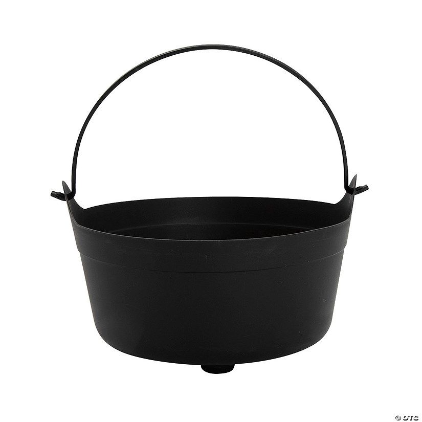 4 3/4" x 9" Black Plastic Cauldron Trick-Or-Treat Buckets - 12 Pc. | Oriental Trading Company