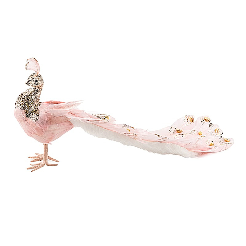 Pink Feather Peacock Decor, 19.6" | At Home
