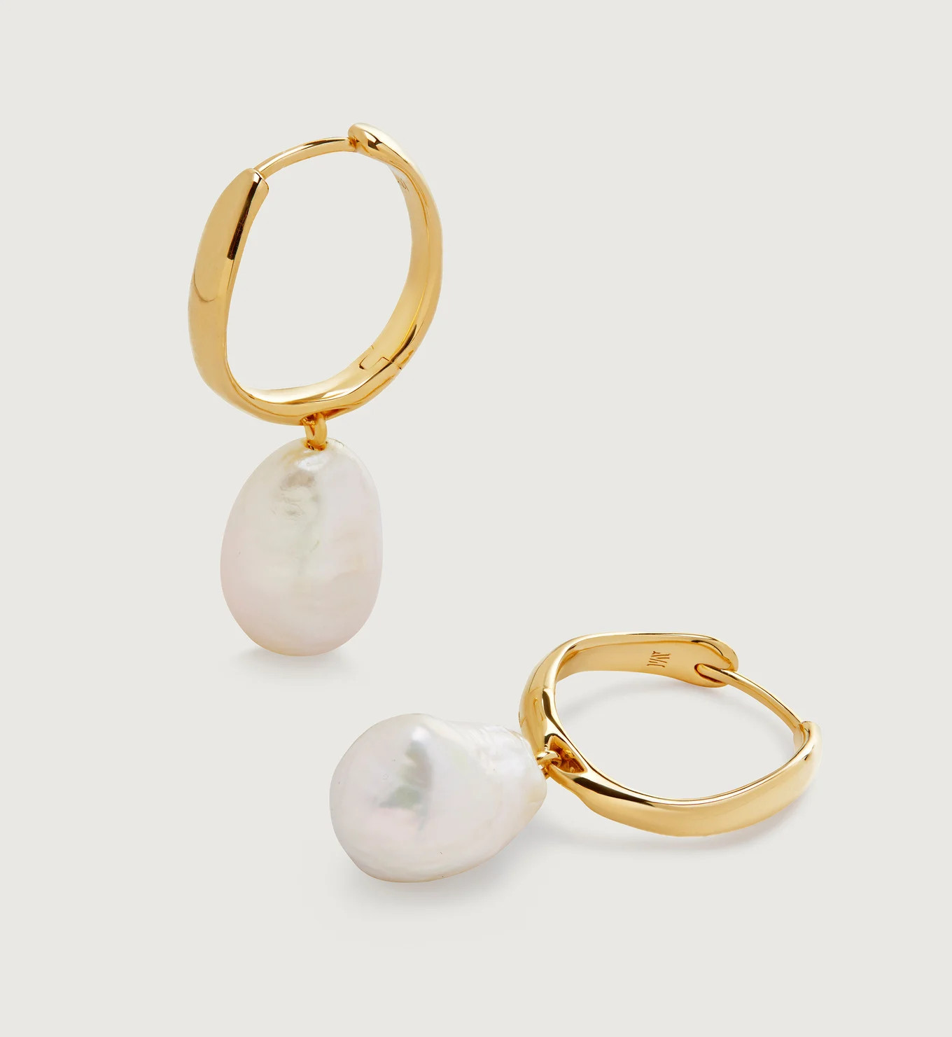 Nura Reef Baroque Pearl Large Hoop Earrings | Monica Vinader (US)