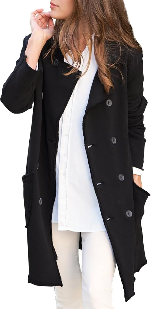 Ainangua Tipperary Trench Coat Women Double Breasted Lapel Long Coat Winter Fall Fashion Fleece J... | Amazon (US)