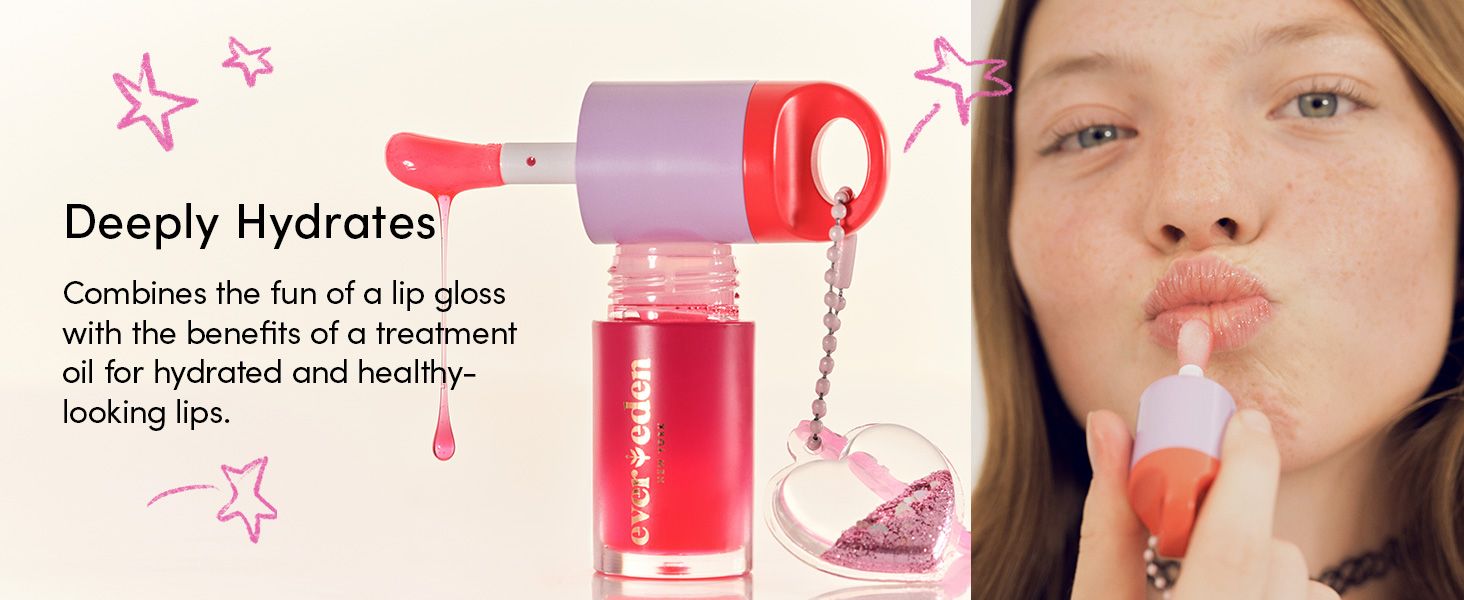 Evereden Kids Tinted Non Toxic Lip Gloss: Sheer Red & Pink - Non Toxic Kids Makeup - Vegan Natura... | Amazon (US)