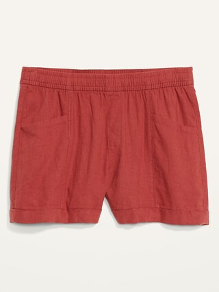 High-Waisted Linen-Blend Shorts for Women -- 3.5-inch inseam | Old Navy (US)