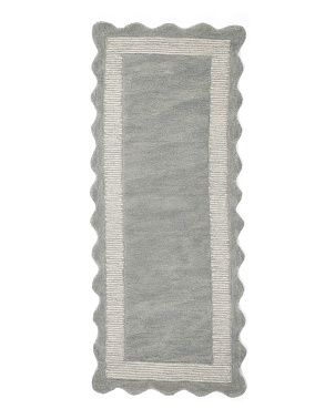 2x5 Wool Pile Scalloped Area Rug | Marshalls