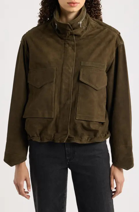 AllSaints Clay Suede Jacket (Women) | Nordstrom | Nordstrom
