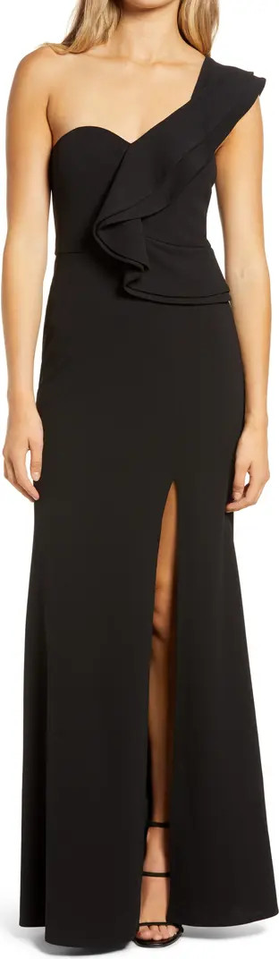 Lulus Kiss Me Again One-Shoulder Ruffle Gown | Nordstrom | Nordstrom