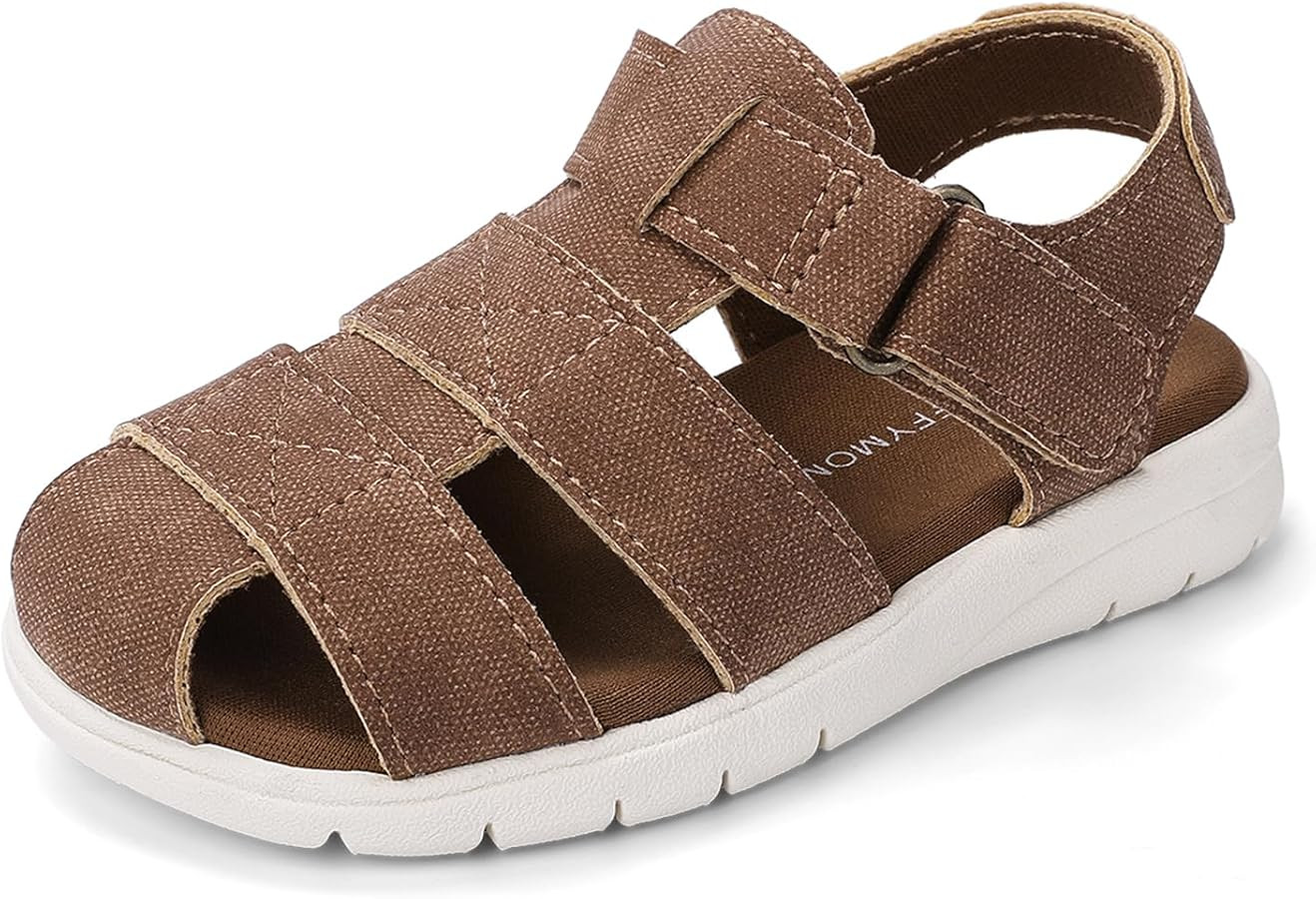Luffymomo Boys Girls Sandals Closed Toe Lightweight Shoes Adjustable Beach Summer Sandal for Todd... | Amazon (US)