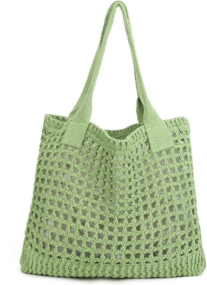 ENBEI Women's Beach Tote Bag, Crochet Knit Hollow Design, Stylish Tote for Beach,Travel and Every... | Amazon (US)