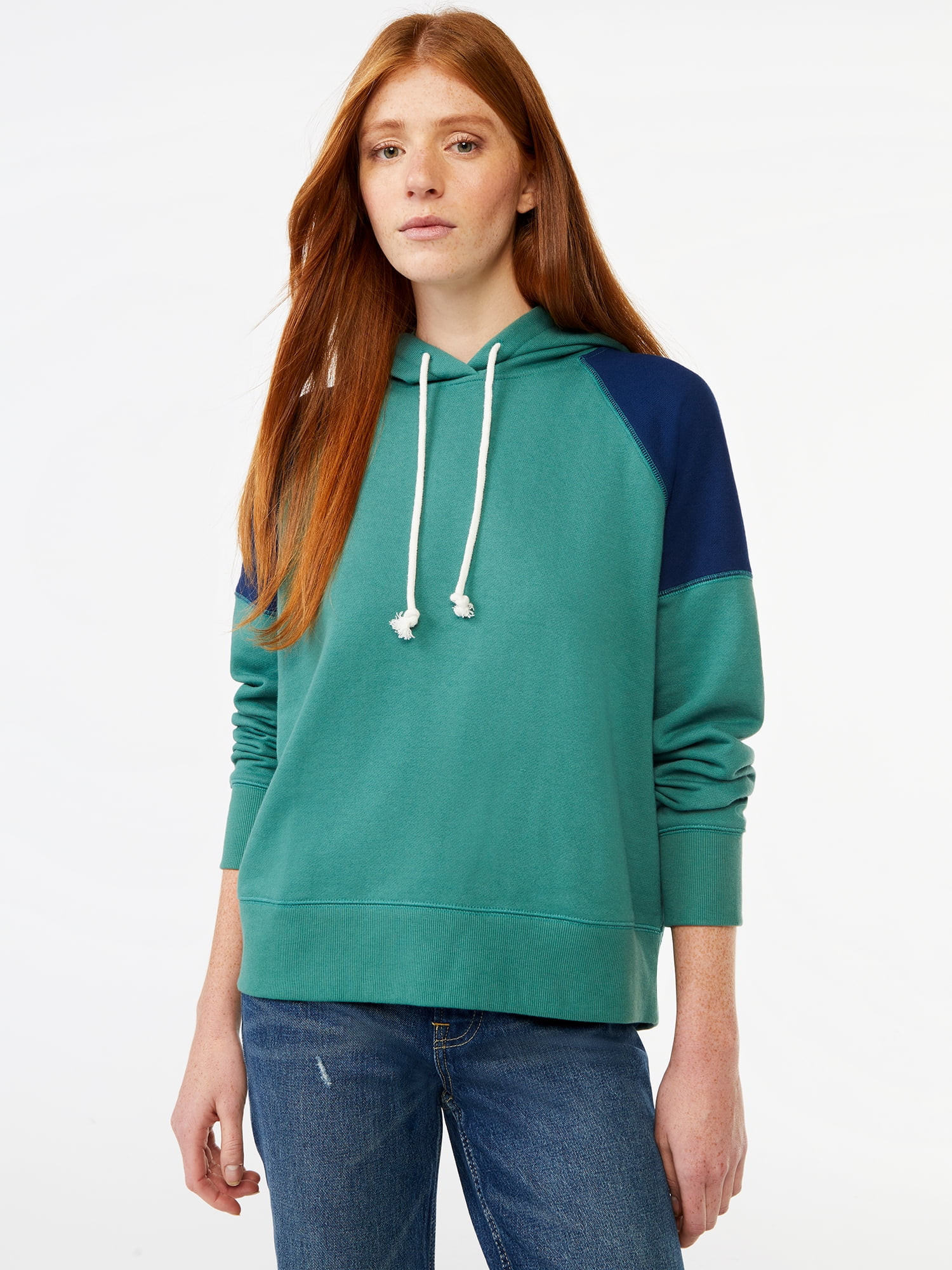 Free Assembly Women's Pullover Raglan Hoodie - Walmart.com | Walmart (US)