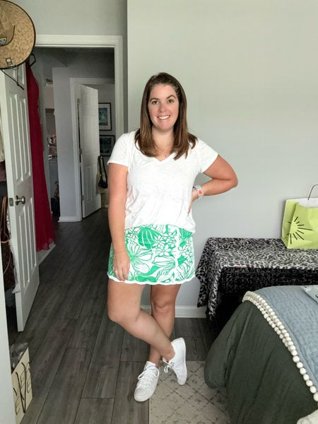 Did you think today’s look was familiar?! That is because I showed a very similar look a few weeks ago! This is the same skort and tee, just in a different color option! The tee runs TTS and the skort runs a tad small, so size up! 

#LTKStyleTip #LTKFindsUnder100 #LTKMidsize