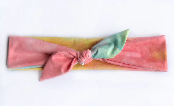 Personalized Colorful Cotton Candy Tie Dye Headband | Etsy (US)
