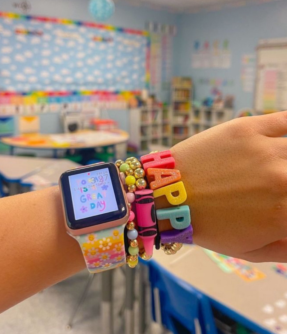 Teacher bracelet stack 