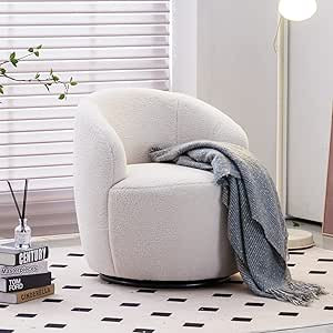 CALABASH Swivel Chairs, Barrel Chair for Living Room, Small Accent Round 360° Club Modern Teddy ... | Amazon (US)