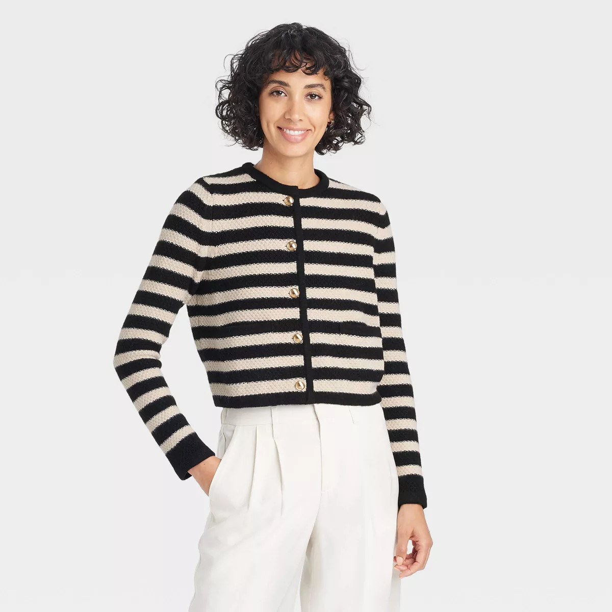 Women's Ribbed Cuff Button-Front Cardigan - A New Day™ | Target