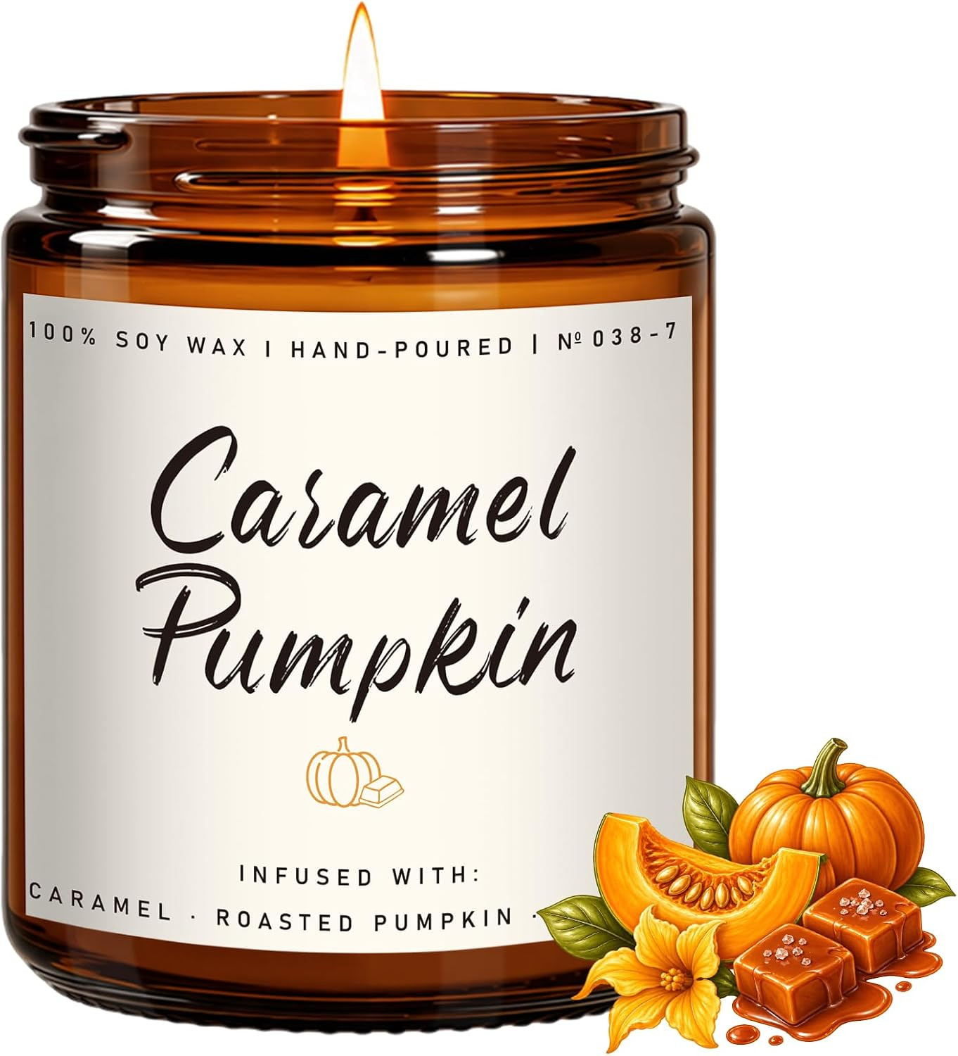 Auelife Fall Candle, Caramel Pumpkin Scented Candle – Fall Soy Candles for Home, Cozy Autumn Aromatherapy Candles, Sweet Pumpkin & Caramel Fragrance | Gift for Women, Home Décor | Amazon (US)