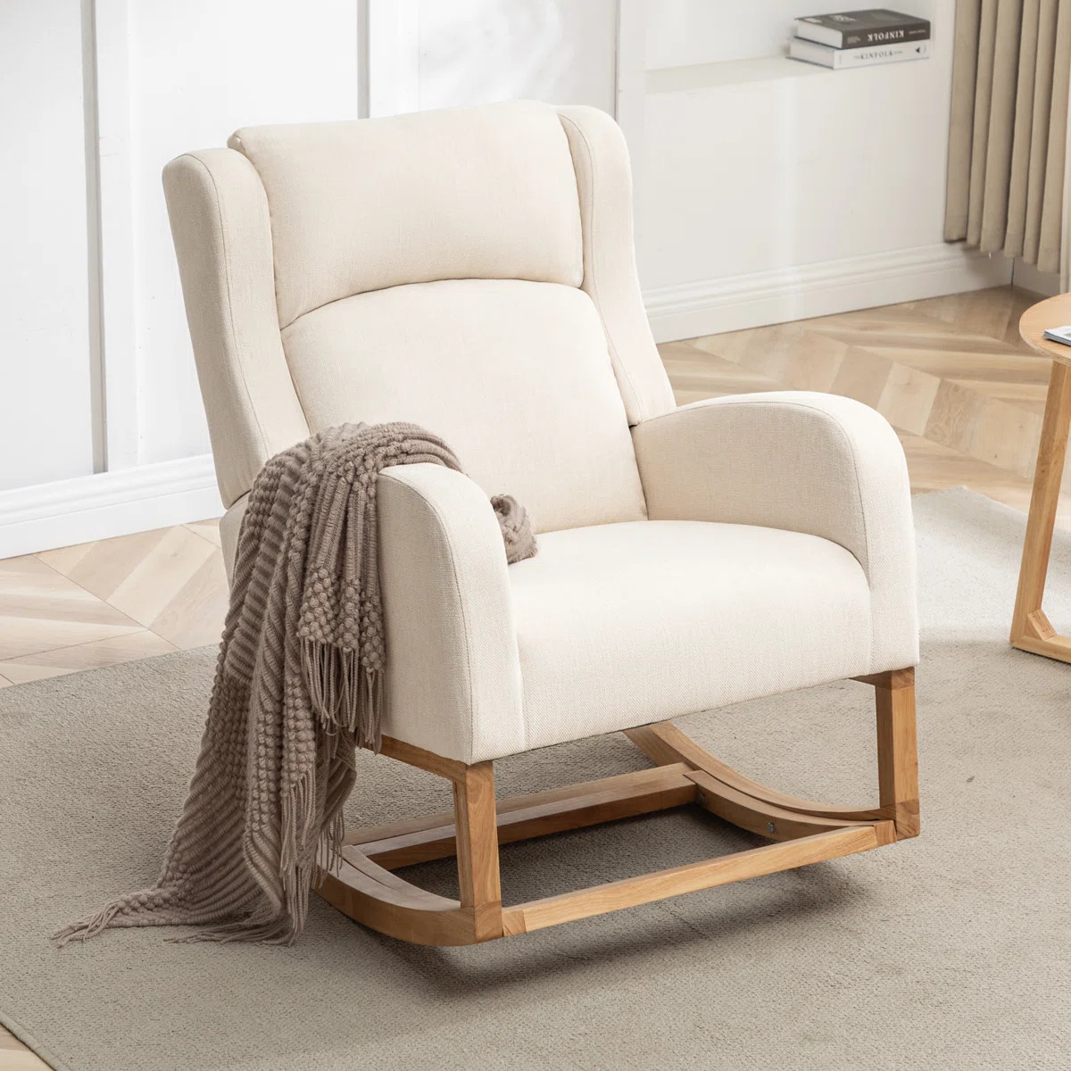 27.3" Wide Rocking Chair with Solid Wood Leg and Footrest | Wayfair North America