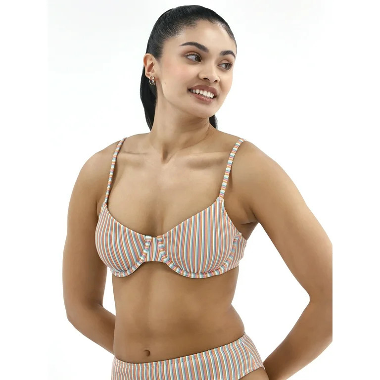 No Boundaries Women's Tanlines Underwire Bikini Top, Sizes XXS-XXL | Walmart (US)