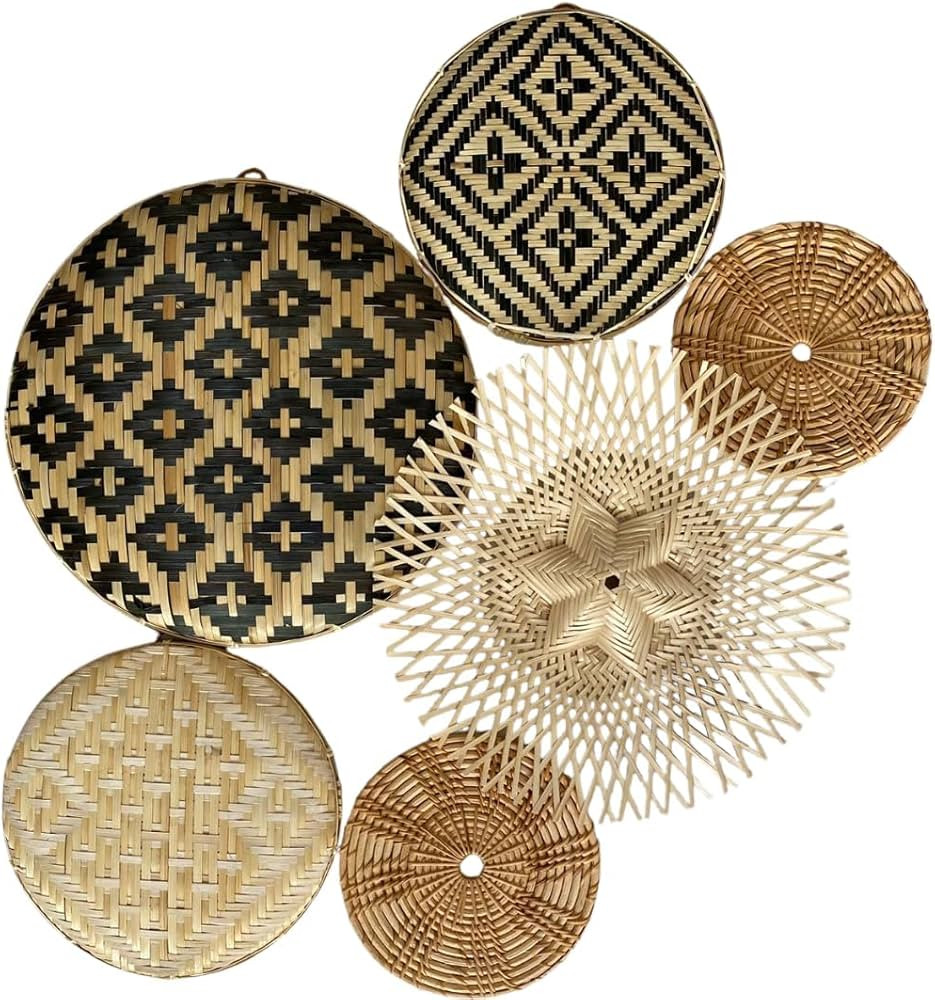 Woven Baskets for Wall Decoration Set of 6 | Amazon (US)