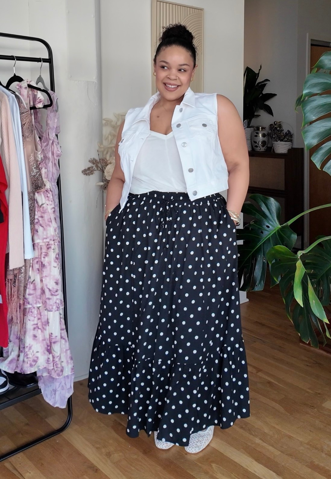 Skirt and denim vest combo is always going to do the trick! A cutsey moment that’s elevated yet super chill. Torrid cash is happening right now and this pairing is an obvious go to! @Torrid #torridcash #plussize #curves #ootd #skirt #spring #outfit 

Spring outfit 2026, for the girls who are looking for travel outfits for vacation, vacation outfits for the beach. Date night outfits, spring dresses, work outfits, business casual wear and plus size fashion even! 

#LTKSaleAlert #LTKPlusSize #LTKootd