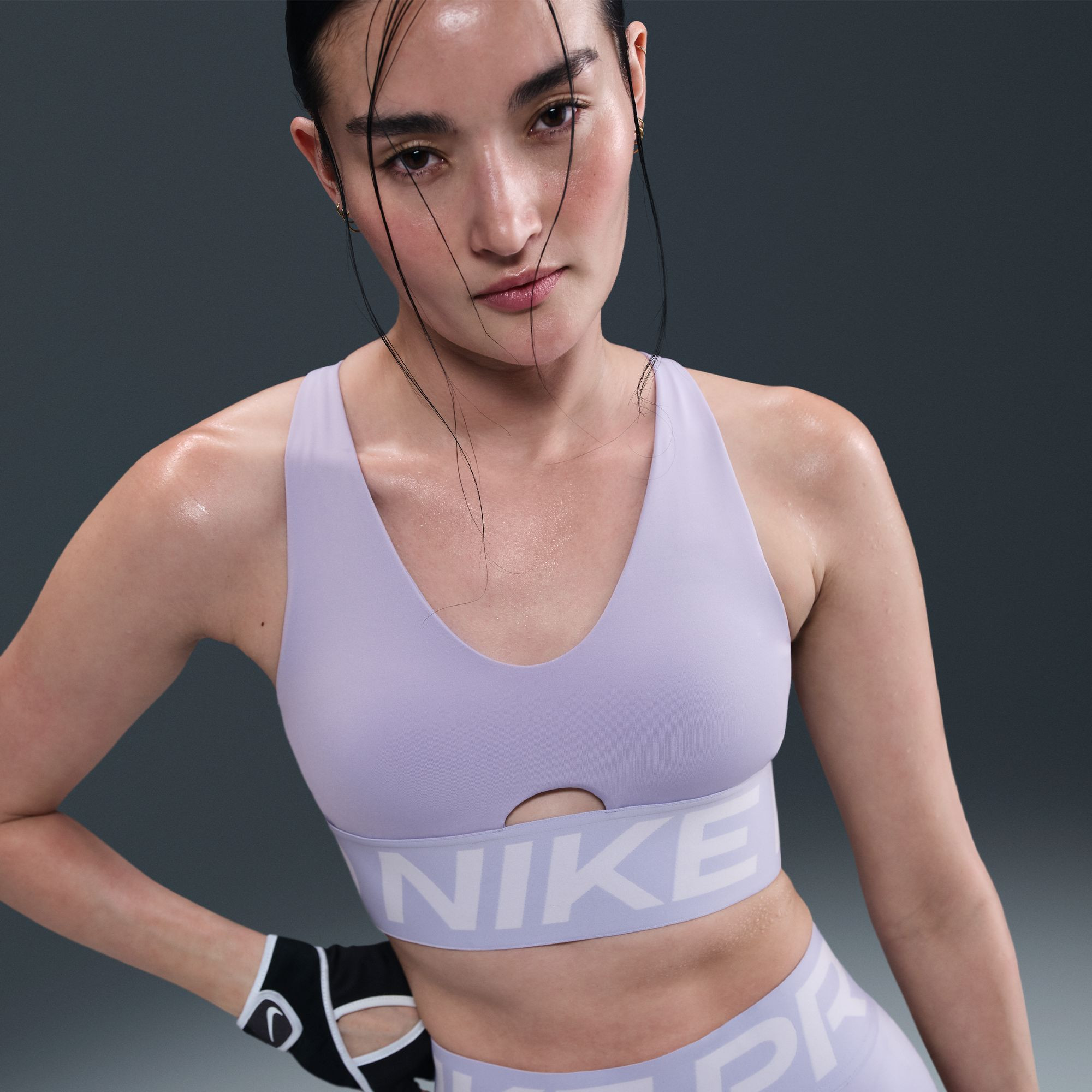 Nike Women's Pro Indy Plunge Medium-Support Padded Sports Bra | Dick's Sporting Goods | DICK'S Sporting Goods