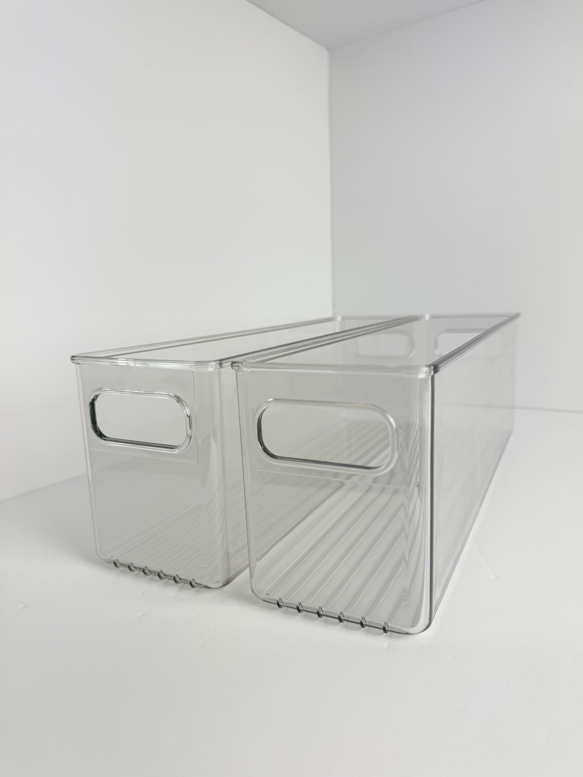 Clear Plastic Organization Bin - (16" L x 4" W x 5" H) 2 pack | Amazon (US)