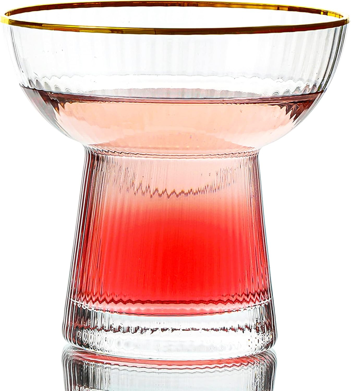 Lysenn Stemless Margarita Glasses Set of 2 - Elegant Vertical Stripes Cocktail Glasses – Premiu... | Amazon (US)