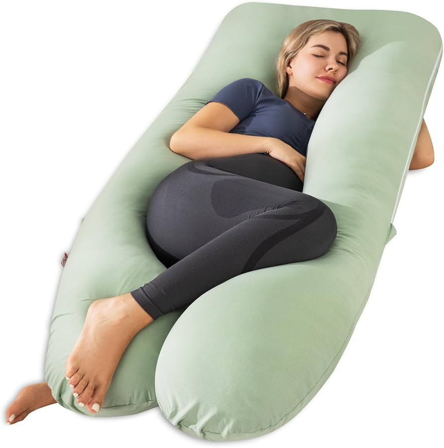 Meiz Pregnancy Pillow, U Shaped Pregnancy Pillows for Sleeping Cooling, 55 Inch Maternity Pillow ... | Amazon (US)
