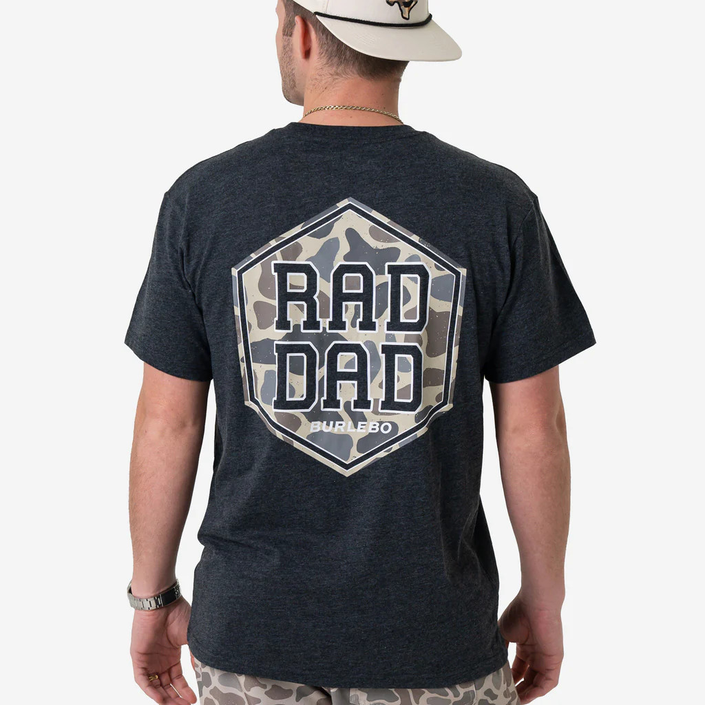 Short Sleeve Tee - Rad Dad - Heather Black | BURLEBO