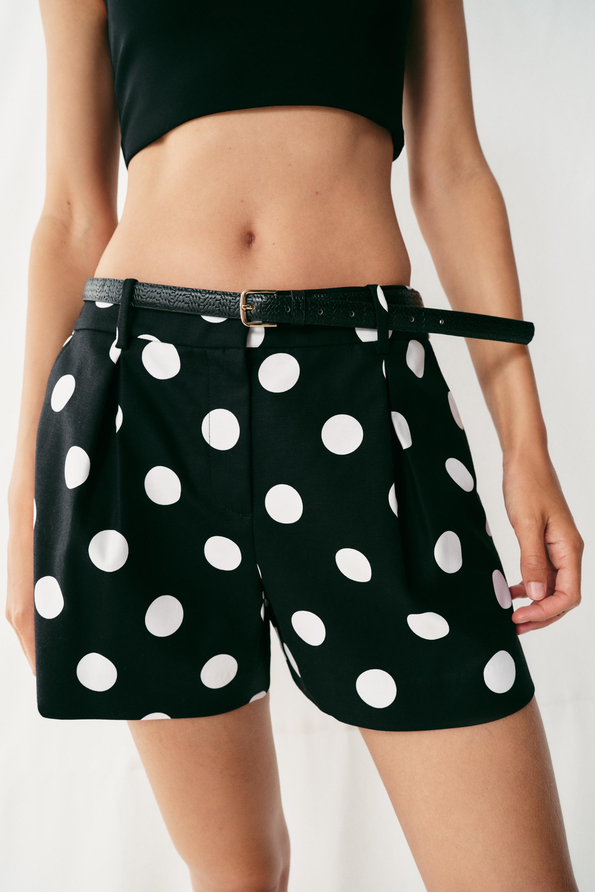 POLKA DOT BERMUDA SHORTS WITH BELT | Zara UK