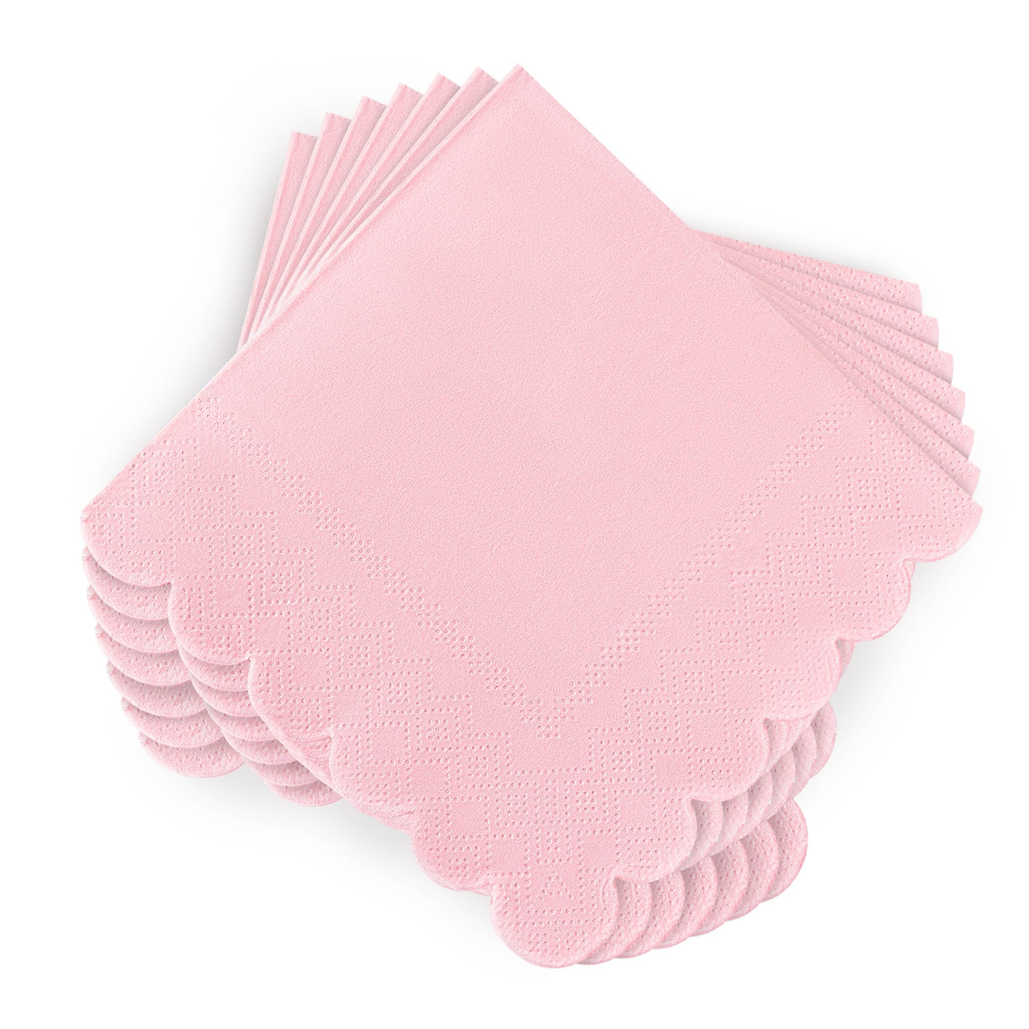 100 Pcs Cocktail Napkins Scalloped Edged Dessert Napkins Folded 5 x 5 Inches Pink Disposable Napk... | Amazon (US)
