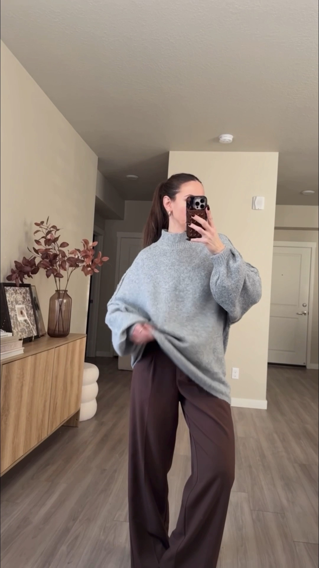 number one trending sweater on amazon right now!!

cozy sweater.  wearing medium.  no need to size up.  it's very oversized. 