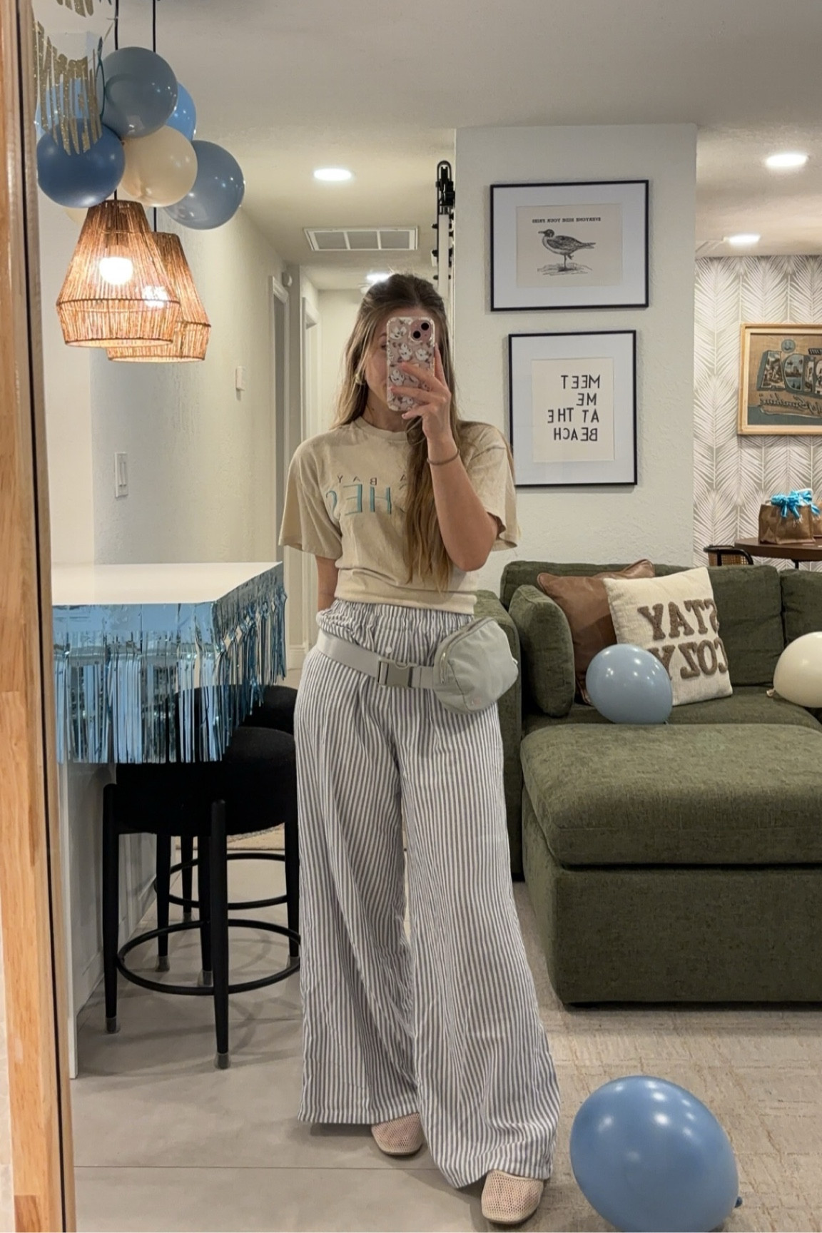 casual summer outfit🤍 blue striped pants are the besttt for summer🌊

#LTKootd #LTKSeasonal #LTKdayinmylife