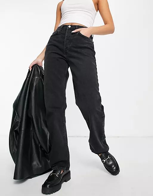 Topshop Dad recycled cotton jean in washed black | ASOS | ASOS (Global)