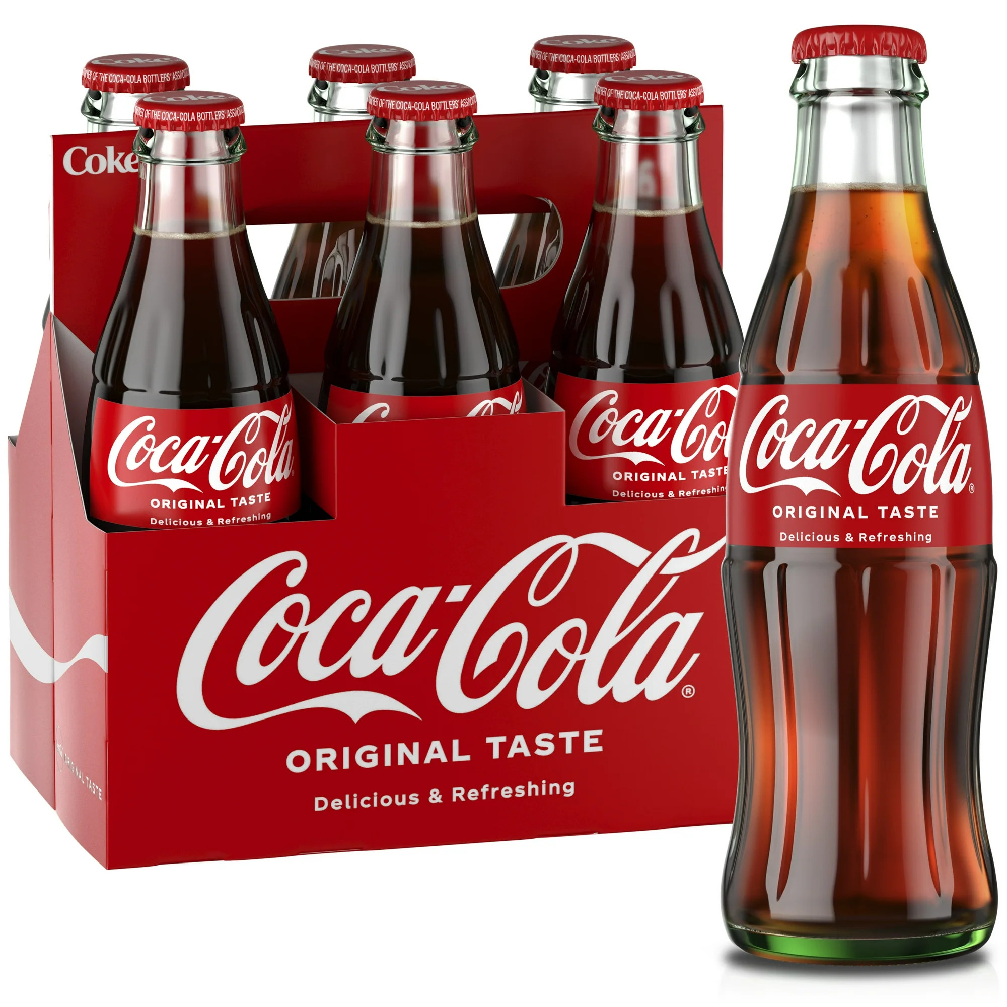 Coca-Cola Classic Cola Soda Pop, 8 fl oz Glass Bottles, 6 Pack - Walmart.com | Walmart (US)