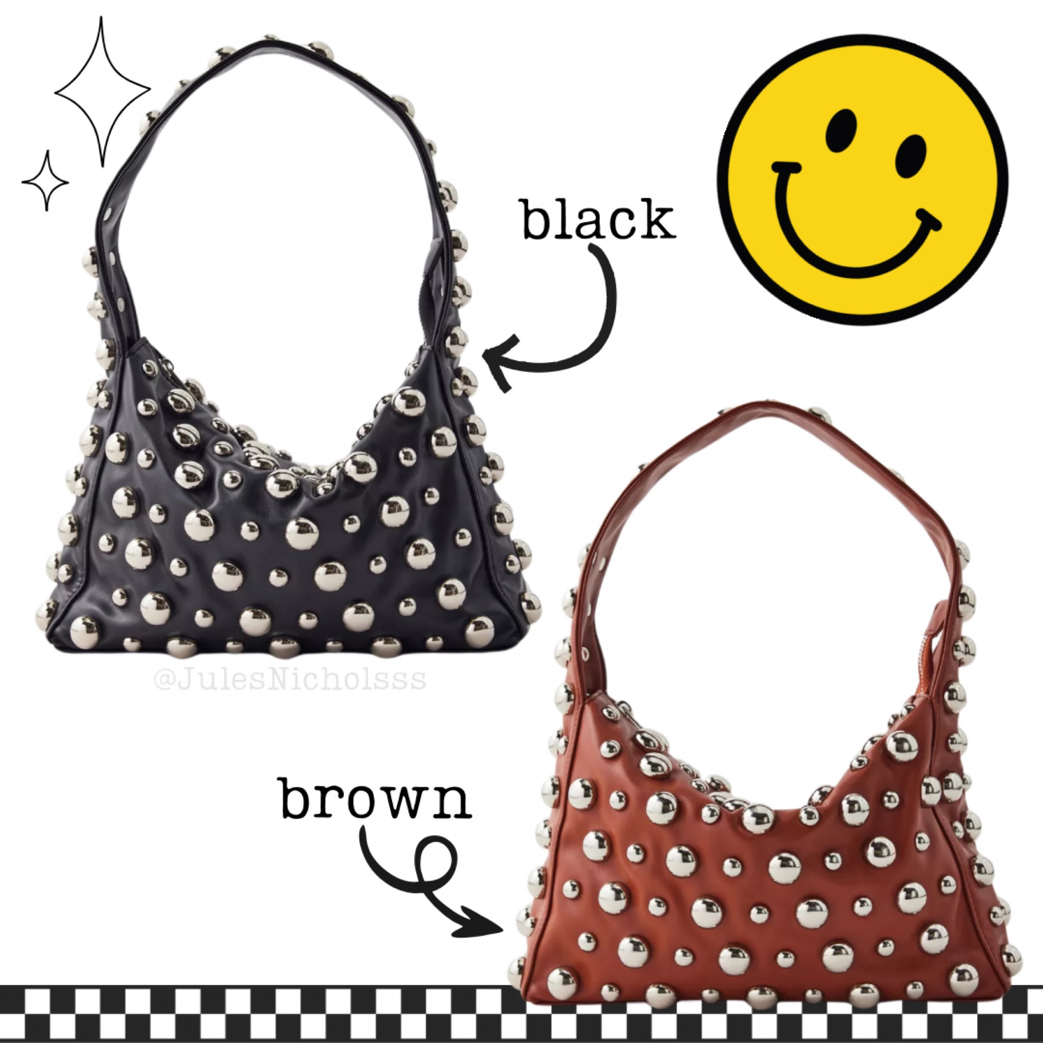 studded handbag 🖤🤎

#LTKitbag
#LTKseasonal
#LTKgiftguide
#LTKtravel
#LTKstyletip
#LTKholiday

handbag, purse, studded, edgy, edgy style, edgy fashion, silver, trending, fall fashion, western, alt, alternative style, brown, black, now trending, 

#ootd #outfit #handbag #studded #edgy #outfits #outfitideas #fall #fallfashion #LTK #fallstyle #trending #outfitinspo

#LTKItBag #LTKFindsUnder100 #LTKSeasonal