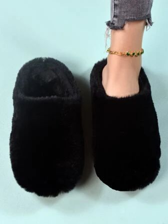 Women's House Slippers, Simple And Fluffy Bedroom Slippers | SHEIN