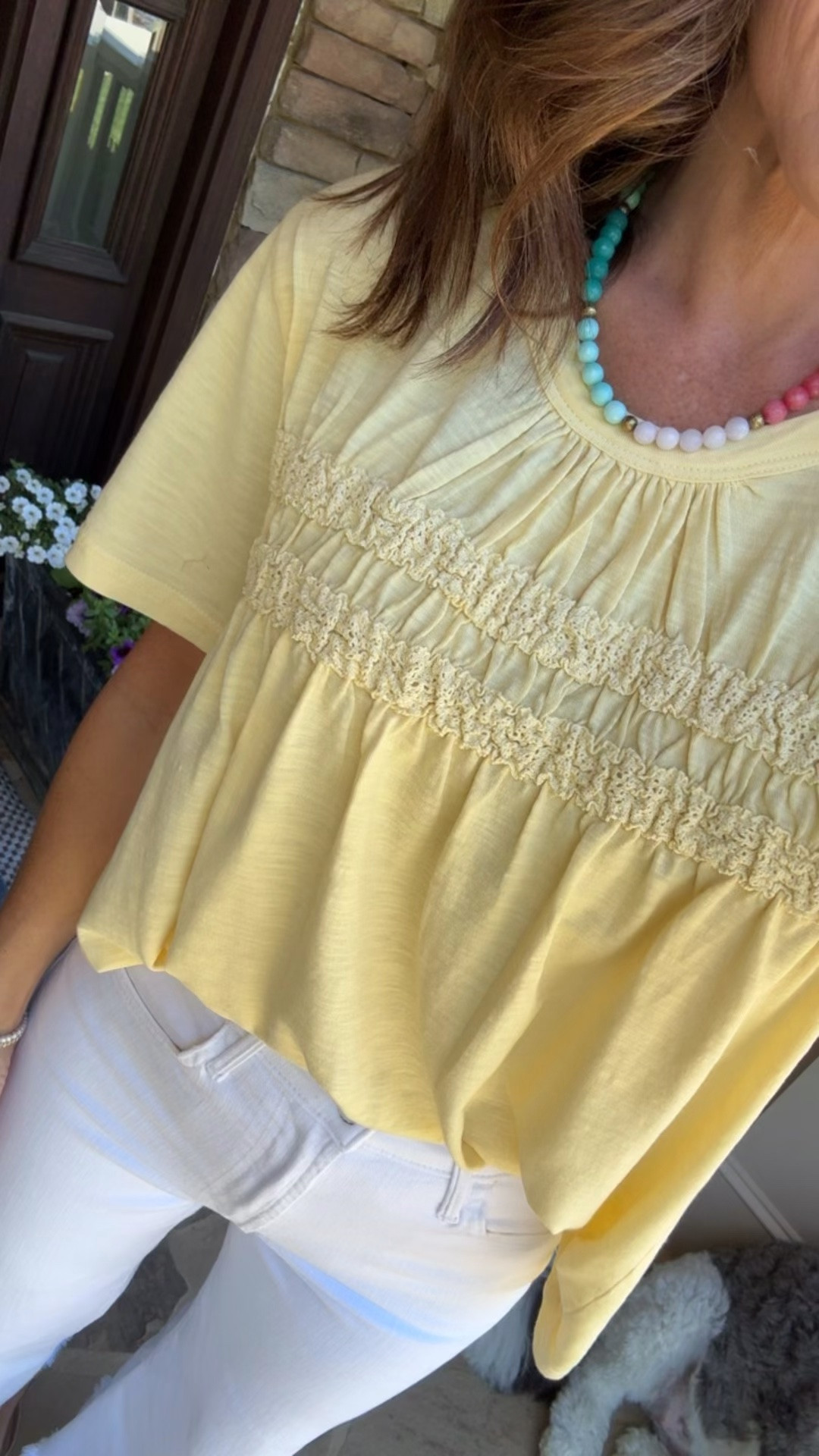 Smocked short sleeve tee. Summer tee. White MOTHER denim. 
Use code TWOPEAS20 for 20% off
Tee S. Jeans TTS, 25
@anthropologie #anthropartner

#LTKootd #LTKSeasonal #LTKOver40