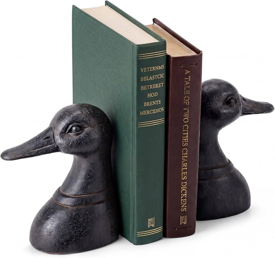 2 Pcs Decorative Distressed Duck Head Bookends Rustic Vintage Bookend 4.25 x 3 x 5.75 Inch Resin ... | Amazon (US)