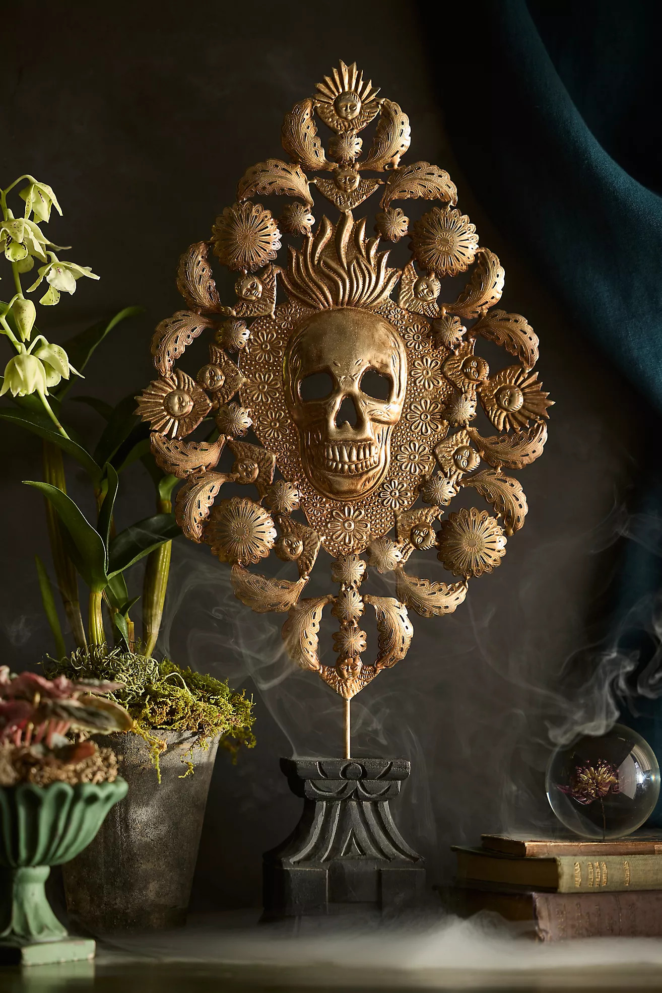 Terrain Gilded Skull Votive Holder | Anthropologie (US)