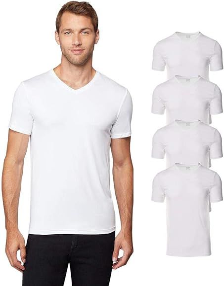 32 Degrees Mens 4 Pack Cool V-Neck T-Shirt | Anti-Odor | Quick Drying | 4-Way Stretch | Amazon (US)