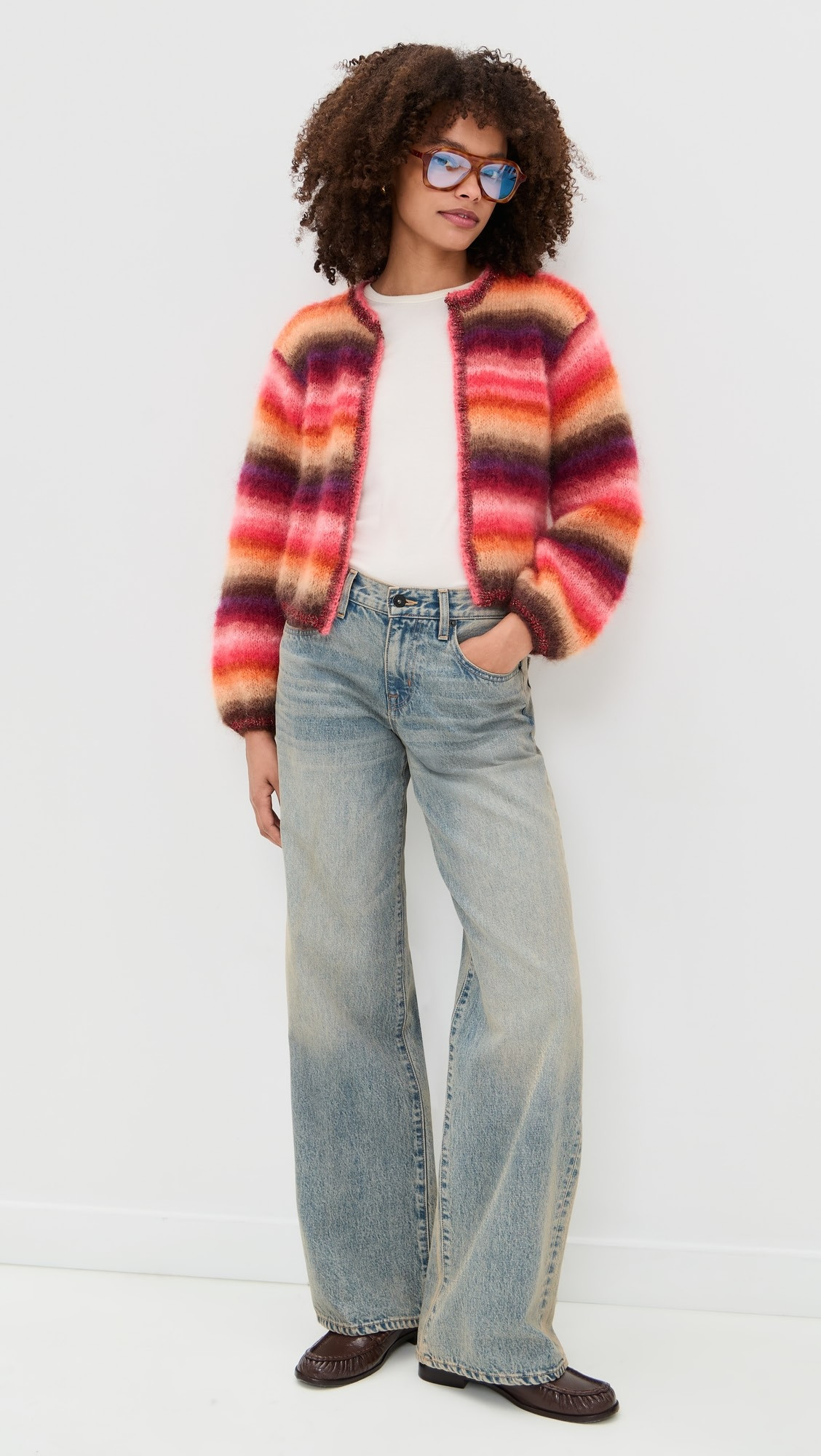 Rainbow Stripes Mohair Mini Jacket | Shopbop