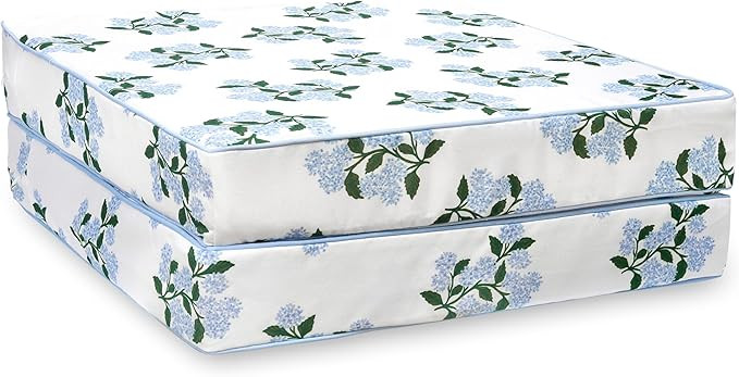 Hofdeco Premium Coastal Patio Indoor Outdoor Seat Cushion Cover Only Set of 2, 24”x24”x4” W... | Amazon (US)