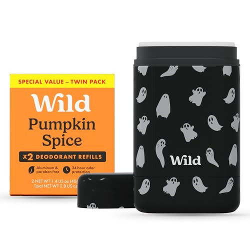 Wild Refillable Deodorant Starter Kit - Limited Edition Ghost Case with Pumpkin Spice Scented Refill Duo Pack - Aluminum Free - Long Lasting Protection - Vegan | Amazon (US)