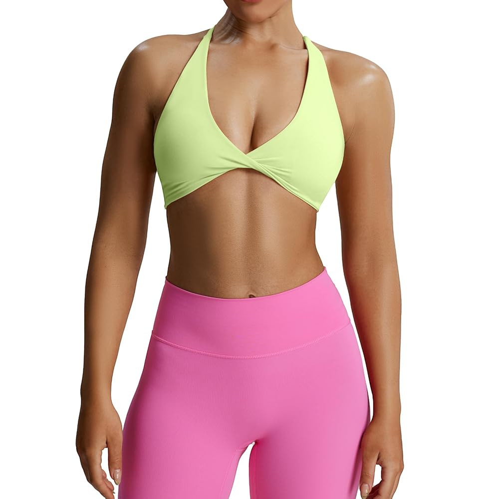 Aoxjox Women's Workout Sports Bras Fitness Sienna Low Impact Bra Yoga Crop Tank | Amazon (US)