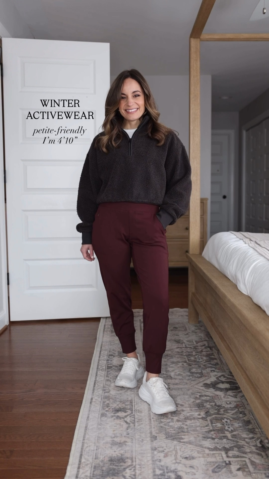 Petite-friendly winter activewear! 

Burgundy joggers (Athleta): petite xxs 
Fleece (Athleta): xxs 
White top (Athleta): xxs 
Brown Joggers (Athleta): petite xxs 
Brown sweatshirt (Athleta): xxs 
Fleece Flare Leggings (Athleta): petite xxs 
Fleece Vest (Athleta): xxs 
Fleece Leggings (Athleta): petite xs 
White sweatshirt (Athleta): xxs 

My measurements for reference: I’m 4’10” and 105lbs. My bust, waist, and hip measurement is 32”, 24”, and 36”.

(Winter activewear, fleece leggings, petite fashion) 

#LTKActive #LTKPetite