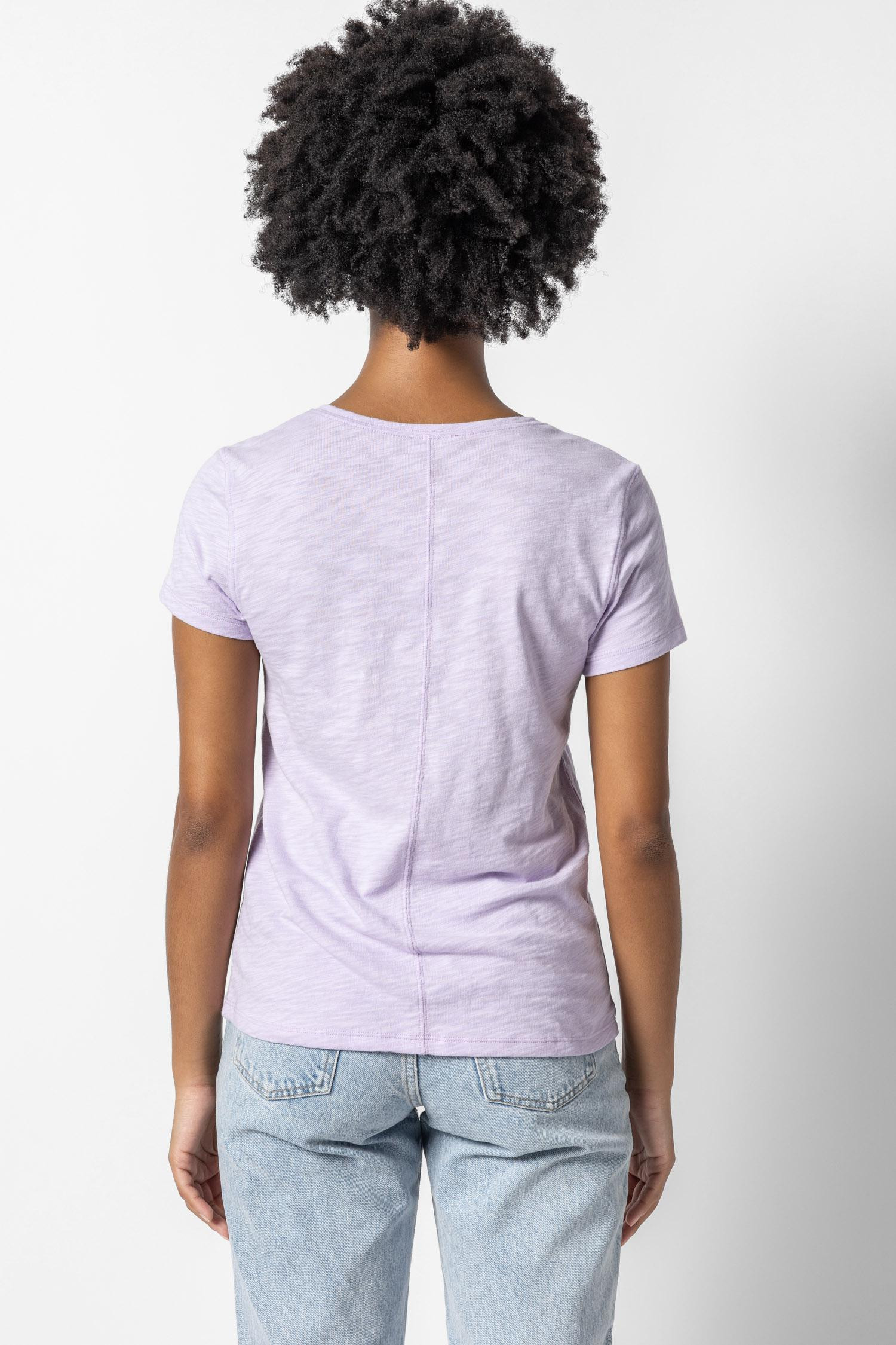 V-Neck Short Sleeve Back Seam Tee | Lilla P