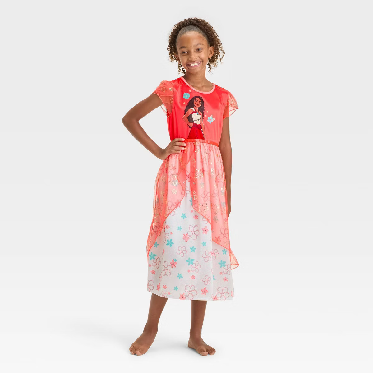 Girls' Disney Moana Dress-Up NightGown - Orange | Target