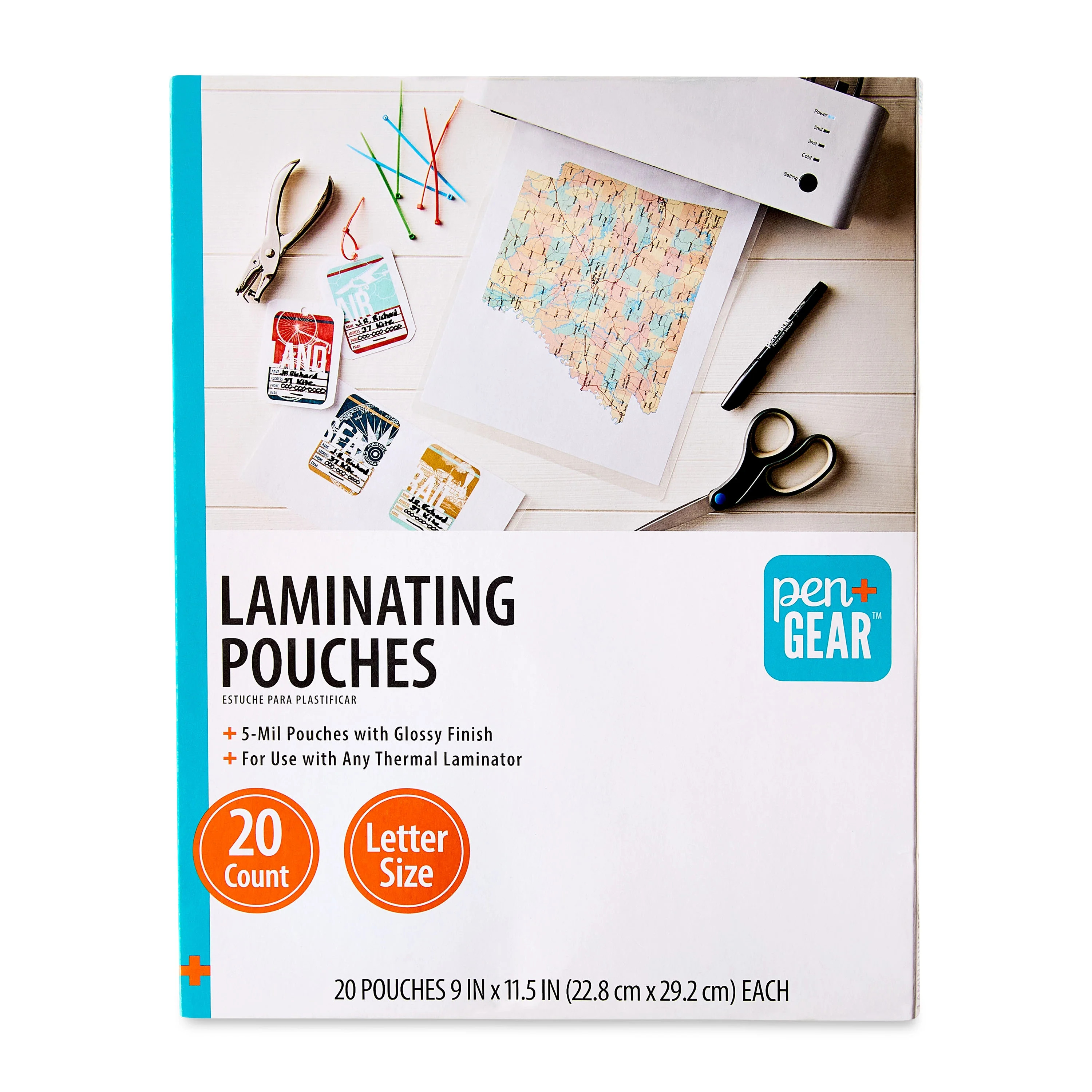 Pen+Gear Thermal Laminating Pouches 20 Count, 9 x 11.5 x 0.1inch, Laminator Type: Thermal | Walmart (US)