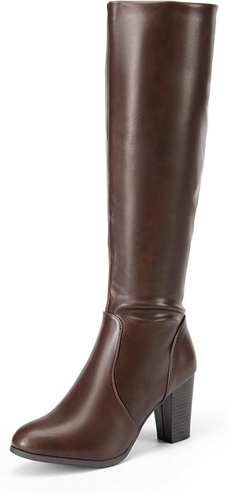 DREAM PAIRS Women's Chunky Heel Knee High and Up Boots | Amazon (US)