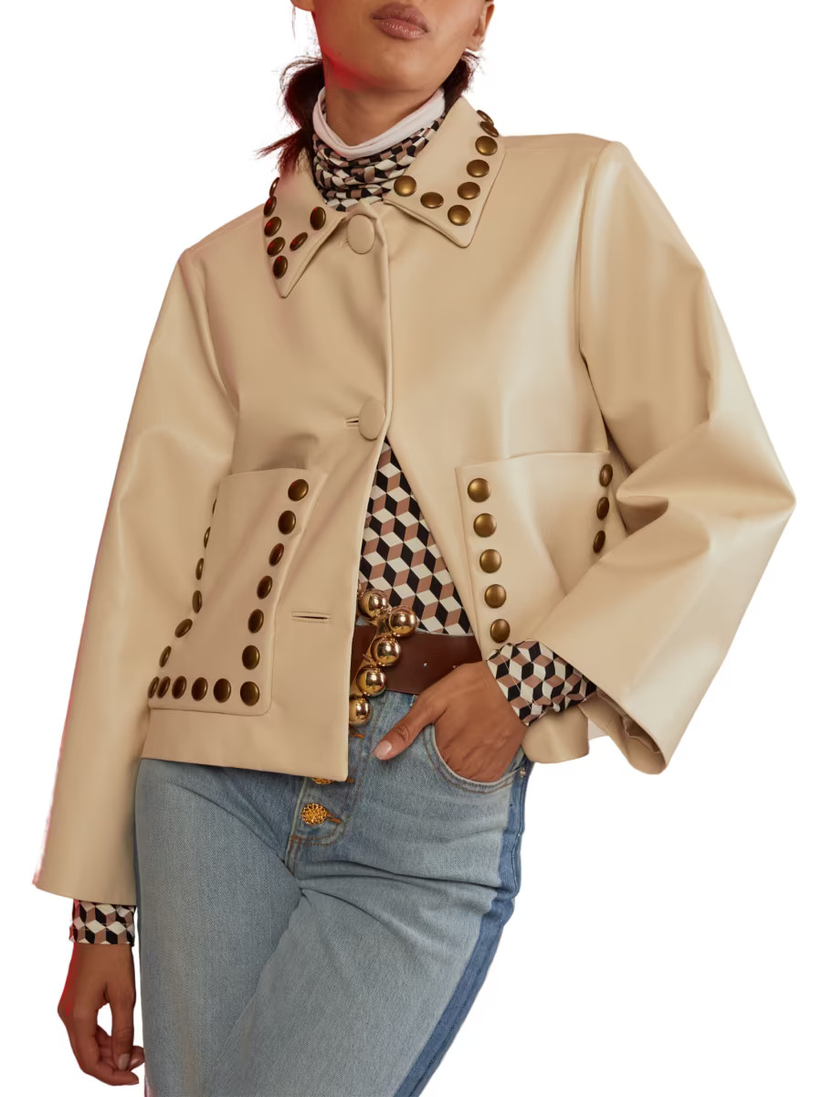 Studded Faux Leather Jacket | Saks Fifth Avenue